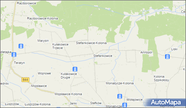 mapa Stefankowice, Stefankowice na mapie Targeo