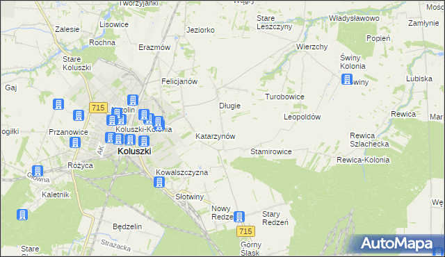 mapa Stefanów gmina Koluszki, Stefanów gmina Koluszki na mapie Targeo