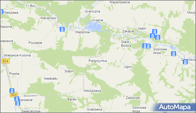 mapa Stefanówka gmina Józefów nad Wisłą, Stefanówka gmina Józefów nad Wisłą na mapie Targeo