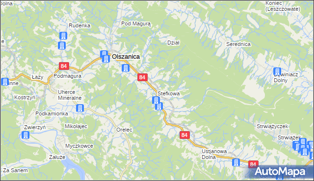 mapa Stefkowa, Stefkowa na mapie Targeo