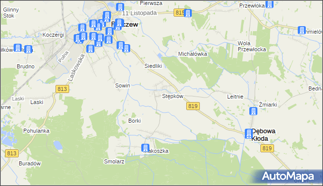 mapa Stępków, Stępków na mapie Targeo