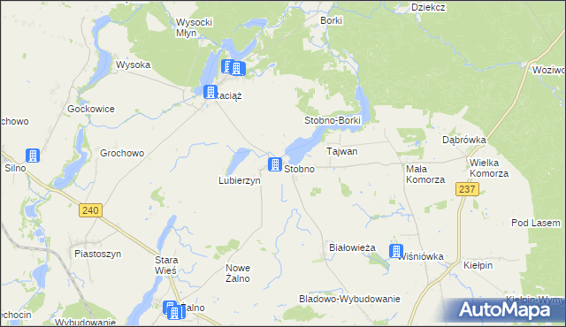 mapa Stobno gmina Tuchola, Stobno gmina Tuchola na mapie Targeo