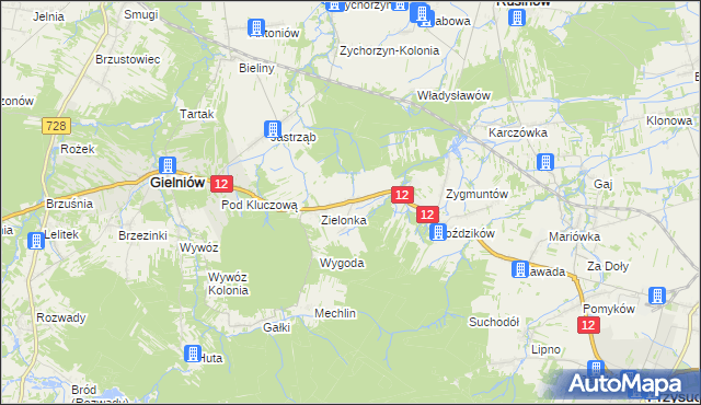 mapa Stoczki gmina Gielniów, Stoczki gmina Gielniów na mapie Targeo