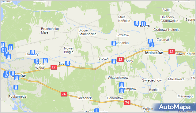 mapa Stoczki gmina Mniszków, Stoczki gmina Mniszków na mapie Targeo