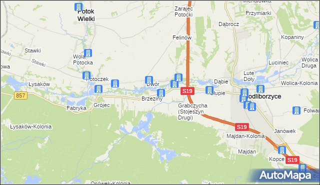 mapa Stojeszyn Drugi, Stojeszyn Drugi na mapie Targeo