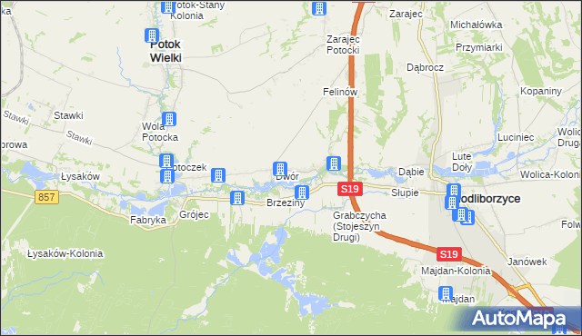 mapa Stojeszyn Pierwszy, Stojeszyn Pierwszy na mapie Targeo