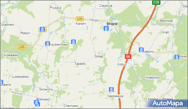 mapa Stołąż, Stołąż na mapie Targeo