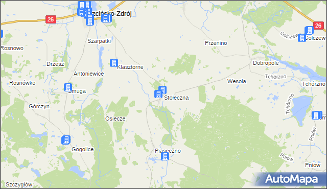 mapa Stołeczna, Stołeczna na mapie Targeo