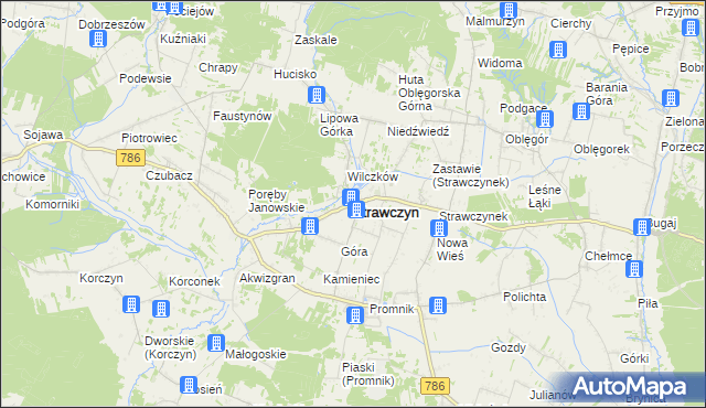 mapa Strawczyn, Strawczyn na mapie Targeo