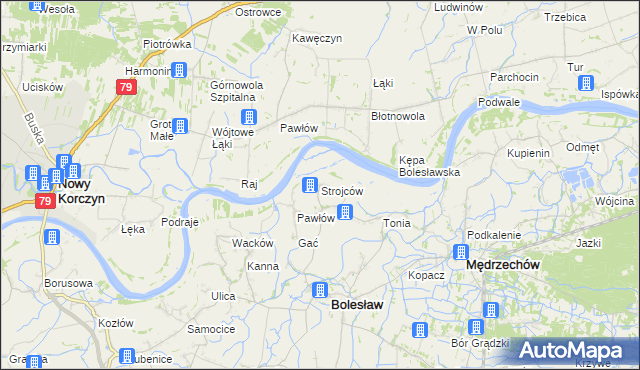 mapa Strojców, Strojców na mapie Targeo