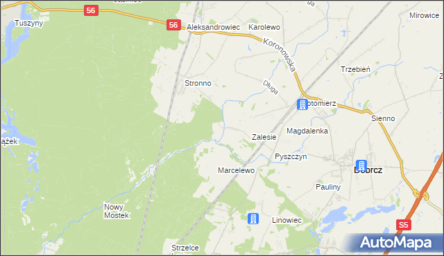 mapa Stronno gmina Koronowo, Stronno gmina Koronowo na mapie Targeo