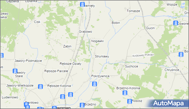 mapa Struniawy, Struniawy na mapie Targeo