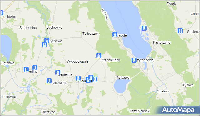 mapa Strzebielinko, Strzebielinko na mapie Targeo