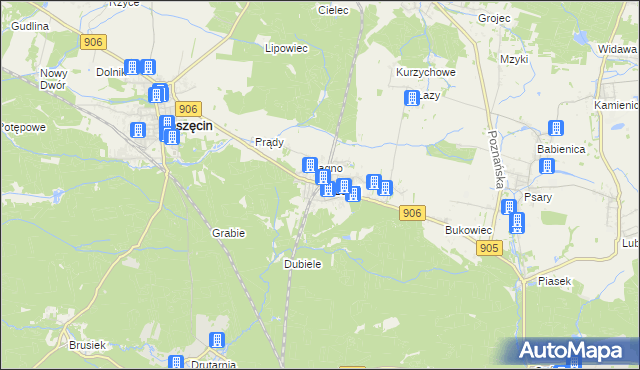 mapa Strzebiń, Strzebiń na mapie Targeo