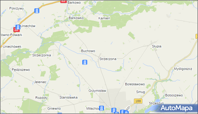 mapa Strzeczona, Strzeczona na mapie Targeo