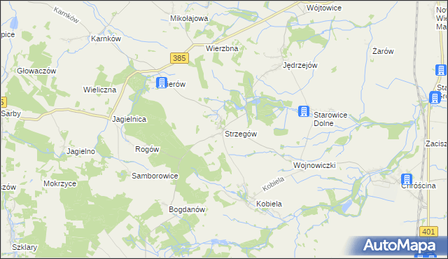 mapa Strzegów gmina Grodków, Strzegów gmina Grodków na mapie Targeo