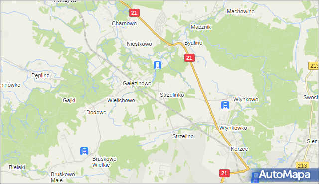 mapa Strzelinko, Strzelinko na mapie Targeo