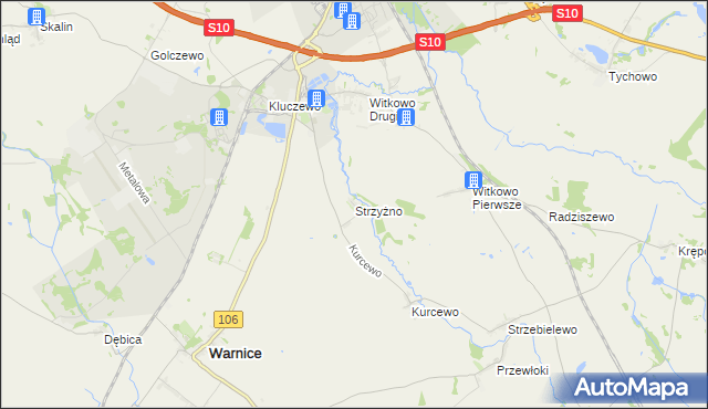 mapa Strzyżno, Strzyżno na mapie Targeo