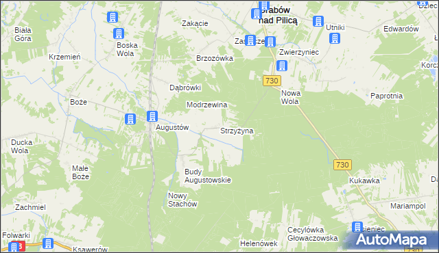 mapa Strzyżyna, Strzyżyna na mapie Targeo