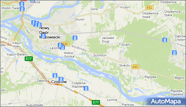 mapa Suchocin gmina Jabłonna, Suchocin gmina Jabłonna na mapie Targeo