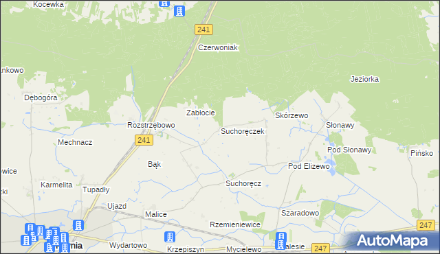 mapa Suchoręczek, Suchoręczek na mapie Targeo
