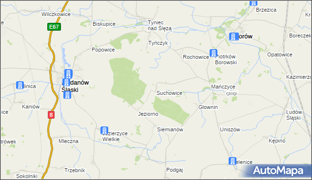 mapa Suchowice, Suchowice na mapie Targeo