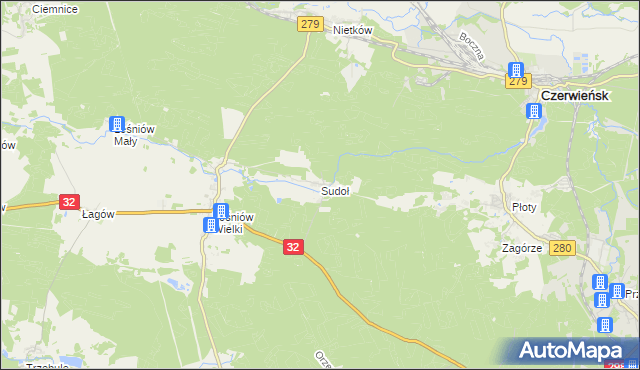 mapa Sudoł, Sudoł na mapie Targeo