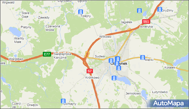 mapa Sudwa, Sudwa na mapie Targeo