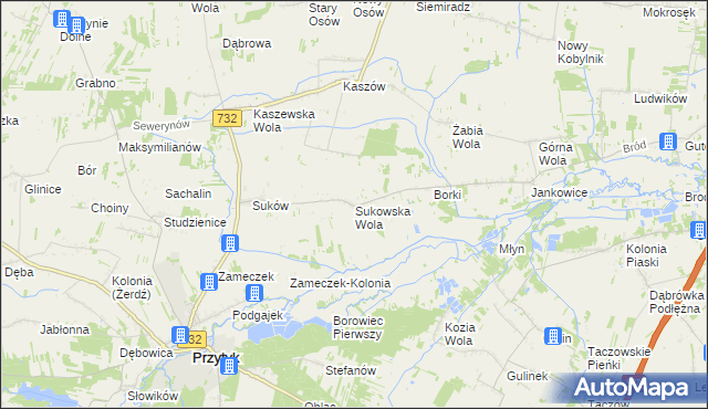 mapa Sukowska Wola, Sukowska Wola na mapie Targeo