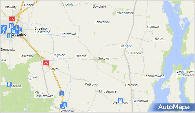 mapa Sukowy, Sukowy na mapie Targeo