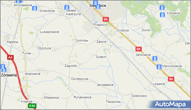 mapa Sulęcin gmina Siechnice, Sulęcin gmina Siechnice na mapie Targeo