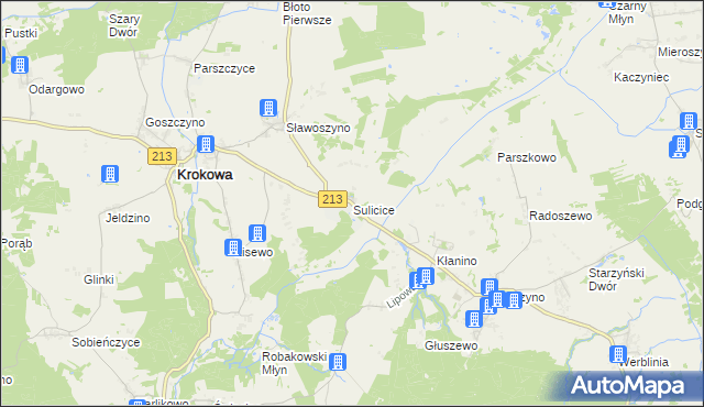 mapa Sulicice, Sulicice na mapie Targeo