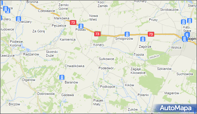 mapa Sułkowice gmina Solec-Zdrój, Sułkowice gmina Solec-Zdrój na mapie Targeo