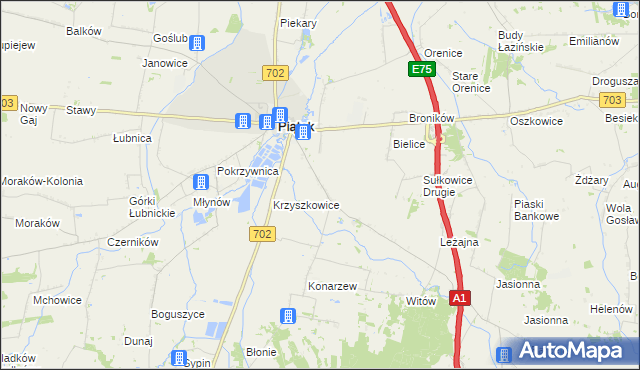 mapa Sułkowice Pierwsze, Sułkowice Pierwsze na mapie Targeo