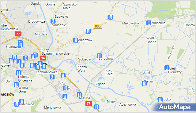 mapa Surochów, Surochów na mapie Targeo