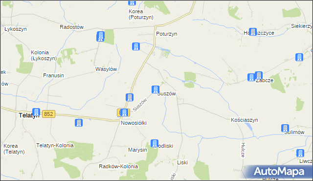 mapa Suszów, Suszów na mapie Targeo