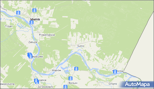 mapa Sutno, Sutno na mapie Targeo
