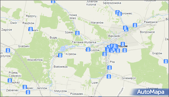 mapa Swaryszów, Swaryszów na mapie Targeo