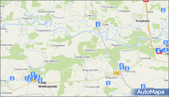 mapa Świączyń, Świączyń na mapie Targeo