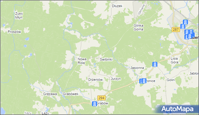 mapa Świbinki, Świbinki na mapie Targeo