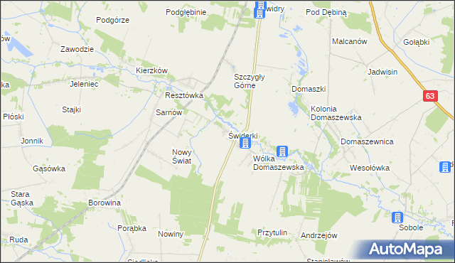 mapa Świderki, Świderki na mapie Targeo