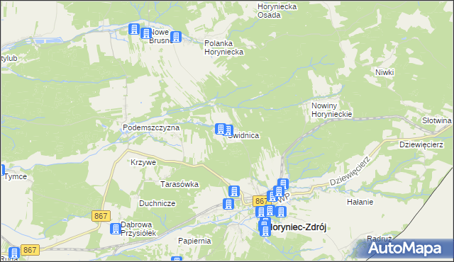 mapa Świdnica gmina Horyniec-Zdrój, Świdnica gmina Horyniec-Zdrój na mapie Targeo