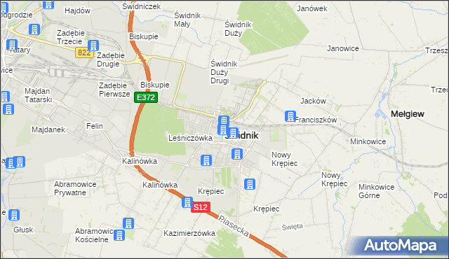 mapa Świdnika, Świdnik na mapie Targeo