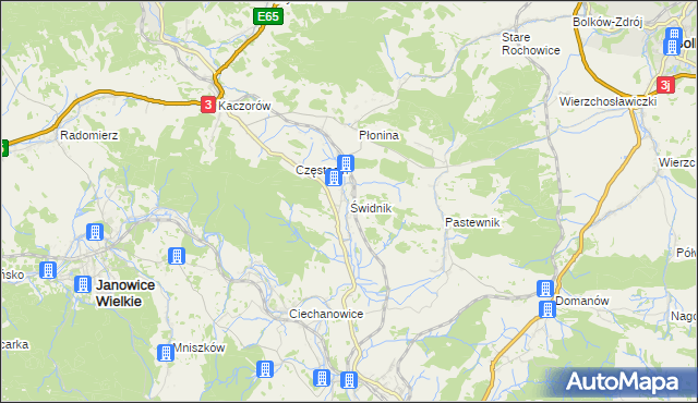 mapa Świdnik gmina Marciszów, Świdnik gmina Marciszów na mapie Targeo
