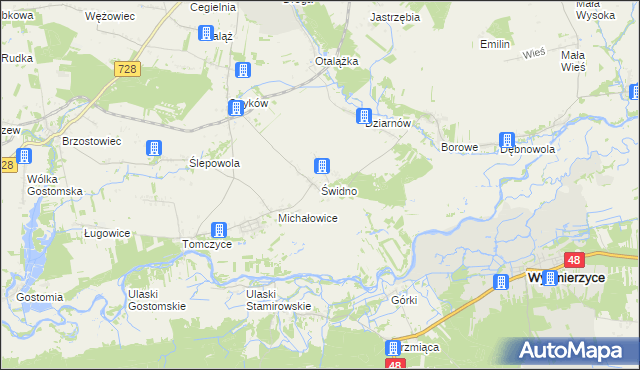 mapa Świdno gmina Mogielnica, Świdno gmina Mogielnica na mapie Targeo