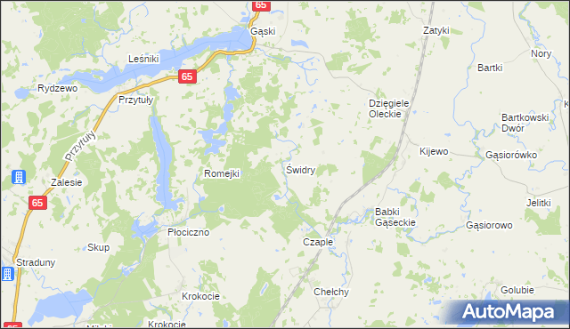 mapa Świdry gmina Olecko, Świdry gmina Olecko na mapie Targeo