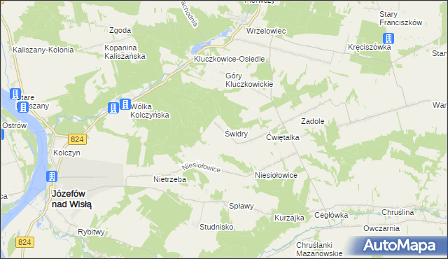 mapa Świdry gmina Opole Lubelskie, Świdry gmina Opole Lubelskie na mapie Targeo