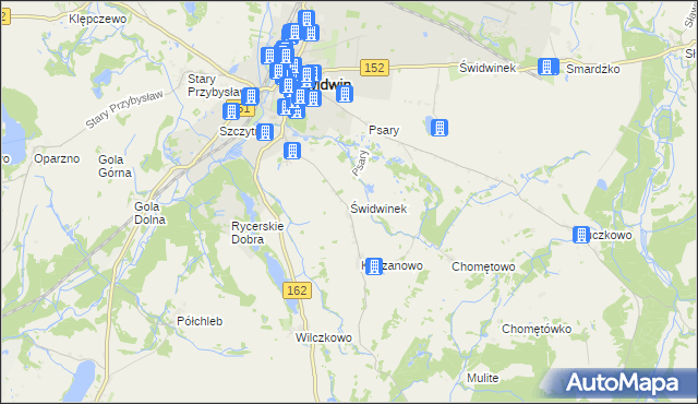 mapa Świdwinek, Świdwinek na mapie Targeo