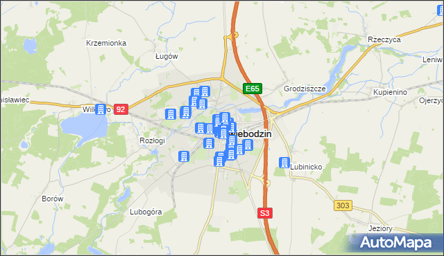 mapa Świebodzin, Świebodzin na mapie Targeo