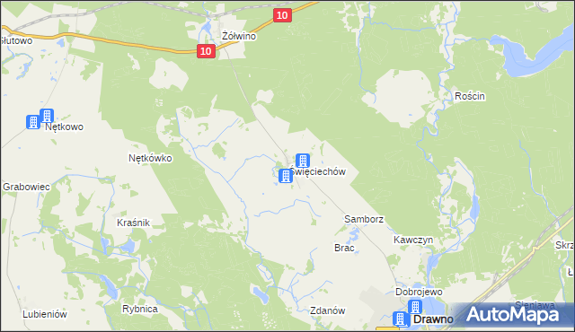 mapa Święciechów, Święciechów na mapie Targeo